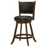 English Elm Chestnut and Black Wooden Swivel Stool (Set Of 2)