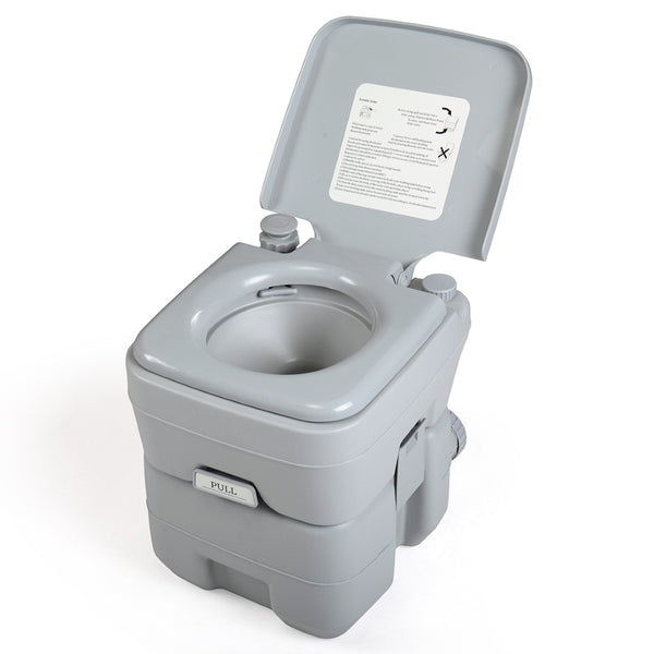English Elm 5 Gallon Portable Toilet with Sealed Valve Hdpe Build for Camping Travel Outdoor W2181P153991