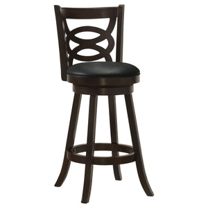 English Elm Cappuccino Swivel Bar Height Stool Set of 2 – Espresso Finish, Leatherette Seat, 42.25" Tall Classic Elegance B062P153494