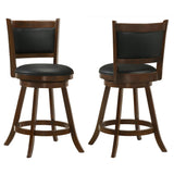 English Elm Chestnut and Black Wooden Swivel Stool (Set Of 2)