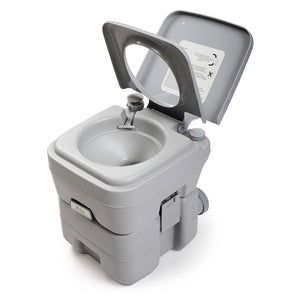 English Elm 5 Gallon Portable Toilet with Sealed Valve Hdpe Build for Camping Travel Outdoor W2181P153991