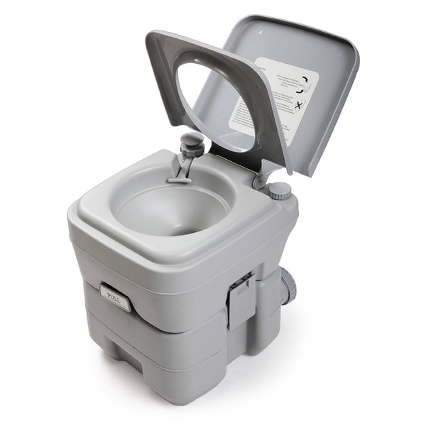 English Elm 5 Gallon Portable Toilet with Sealed Valve Hdpe Build for Camping Travel Outdoor W2181P153991