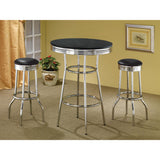 English Elm Black and Chrome Bar Height Stool (Set Of 2)