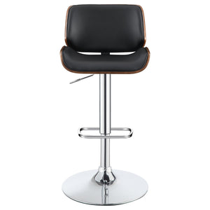 English Elm Black Adjustable Bar Stool With Chrome Base & Faux-Leather Seat - Modern Industrial Style Comfort B062P153495