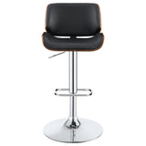 English Elm Black and Chrome Adjustable Bar Stool