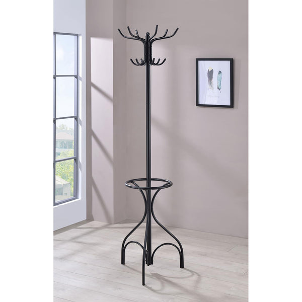 English Elm Black 12-Hook Coat Rack with Umbrella Holder, 70" Tall Metal Entryway Organizer for Coats & Scarves B062P153479