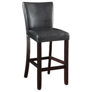 English Elm Cappuccino Bar Height Stools Set Of 2 - Contemporary Design, Plush Comfort, Black Faux Leather Upholstery B062P153484