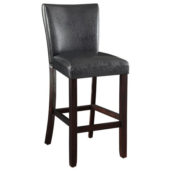 English Elm Cappuccino Bar Height Stools Set Of 2 - Contemporary Design, Plush Comfort, Black Faux Leather Upholstery B062P153484