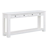 English Elm Trexm Console Table/Sofa Table With Storage Drawers and Bottom Shelf For Entryway Hallway(Antique White)