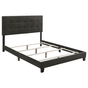 English Elm Charcoal Tufted Queen Panel Bed with Button-Headboard, Luxe Upholstery, Modern Neutral Elegance (97) B062P153532