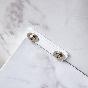 English Elm A marble textured MDF coffee table with side table — white, scratch‑resistant, easy‑clean, modern design (33.46x13.78x33.66) W1151132018