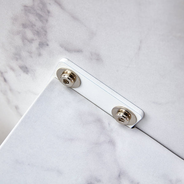 English Elm A marble textured MDF coffee table with side table — white, scratch‑resistant, easy‑clean, modern design (33.46x13.78x33.66) W1151132018