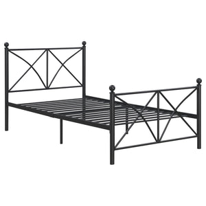 English Elm Black Full Platform Bed with Classic Poster Silhouette, Sturdy Heavy-Gauge Steel, 800 lb Capacity, Underbed Storage Ready B062P153549
