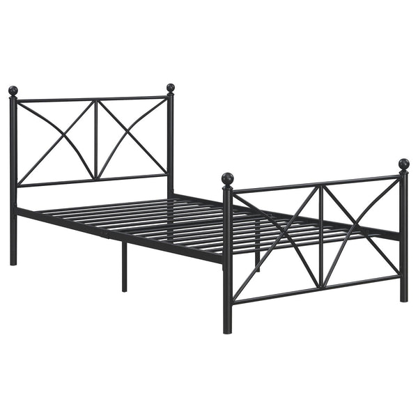 English Elm Black Full Platform Bed with Classic Poster Silhouette, Sturdy Heavy-Gauge Steel, 800 lb Capacity, Underbed Storage Ready B062P153549