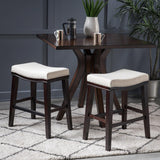 Christopher Knight Home® - Noble House - Kainu Contemporary Upholstered Saddle Counter Stool with Nailhead Trim - Set of 2