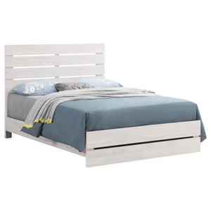 English Elm Coastal Rustic Slatted Queen Platform Bed with Farmhouse Headboard and Footboard in White Finish B062P153568