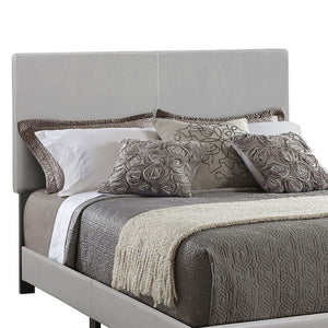 English Elm Grey Faux Leather Queen Panel Bed with Modern Upholstery, Black Legs, Smooth PU-Poly Blend Finish B062P153561