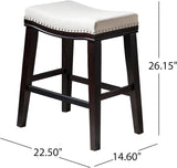 Christopher Knight Home® - Noble House - Kainu Contemporary Upholstered Saddle Counter Stool with Nailhead Trim - Set of 2