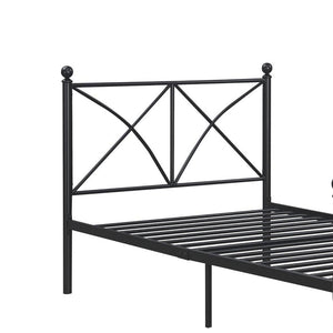 English Elm Black Full Platform Bed with Classic Poster Silhouette, Sturdy Heavy-Gauge Steel, 800 lb Capacity, Underbed Storage Ready B062P153549