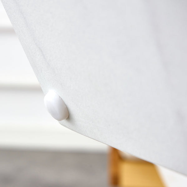 English Elm A marble textured MDF coffee table with side table — white, scratch‑resistant, easy‑clean, modern design (33.46x13.78x33.66) W1151132018