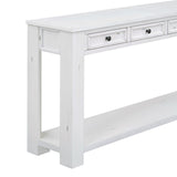 English Elm Trexm Console Table/Sofa Table With Storage Drawers and Bottom Shelf For Entryway Hallway(Antique White)