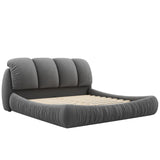 Hearth and Haven King Size Luxury Upholstered Bed with Thick Headboard, Velvet King Bed with Oversized Padded Backrest(Expect Arrive Date 2024/3/15) W1580P144453