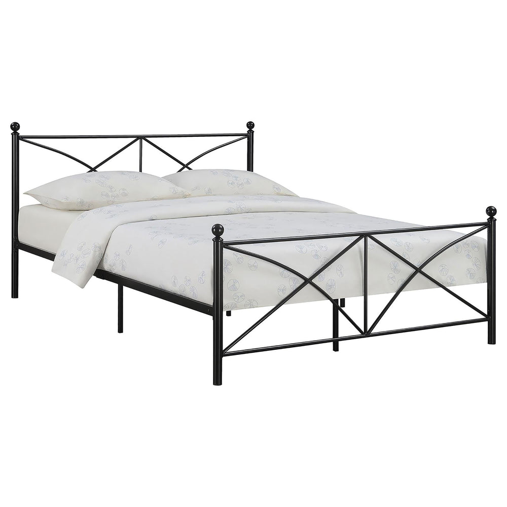 English Elm Black Queen Platform Bed - Stylish Heavy-Gauge Steel Frame With Underbed Storage & Timeless Design B062P153550