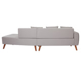 English Elm 107" Contemporary Sofa Stylish Sofa Couch With A Round Storage Ottoman and Three Removable Pillows For Living Room, Grey