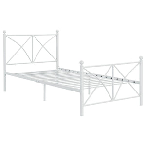 English Elm White Full Platform Bed with Classic Poster Silhouette, Sturdy Steel Frame, 800lb Capacity, Underbed Storage-Friendly B062P153551