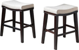 Christopher Knight Home® - Noble House - Kainu Contemporary Upholstered Saddle Counter Stool with Nailhead Trim - Set of 2