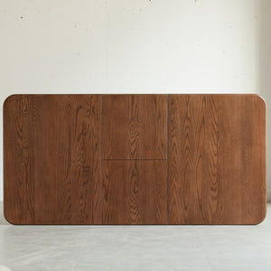 English Elm Walnut Solid Oak Extension Dining Table Seats Eight with Diagonal Legs Farmhouse Style W1283139300