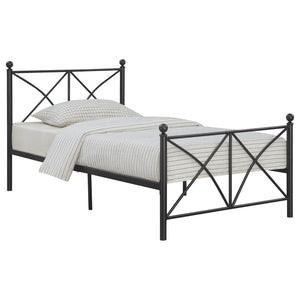 English Elm Black Full Platform Bed with Classic Poster Silhouette, Sturdy Heavy-Gauge Steel, 800 lb Capacity, Underbed Storage Ready B062P153549