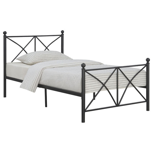 English Elm Black Full Platform Bed with Classic Poster Silhouette, Sturdy Heavy-Gauge Steel, 800 lb Capacity, Underbed Storage Ready B062P153549