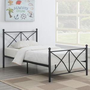 English Elm Black Full Platform Bed with Classic Poster Silhouette, Sturdy Heavy-Gauge Steel, 800 lb Capacity, Underbed Storage Ready B062P153549