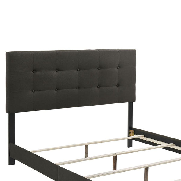 English Elm Charcoal Tufted Queen Panel Bed with Button-Headboard, Luxe Upholstery, Modern Neutral Elegance (97) B062P153532