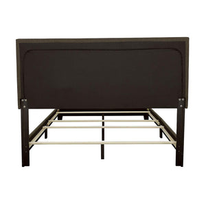 English Elm Charcoal Transitional Twin Bed with Chic Chrome Nailhead Trim, Solid Hardwood Frame, Upholstered Headboard B062P153546