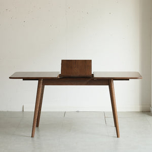 English Elm Walnut Solid Oak Extension Dining Table Seats Eight with Diagonal Legs Farmhouse Style W1283139300
