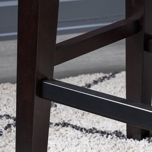 English Elm Christopher Knight Home® - COUNTER Studded Saddle Stool - Brown PU Leather Seat, Curved Comfort Design, Rubberwood Legs, Durable Kitchen Seating 62474.00BEI