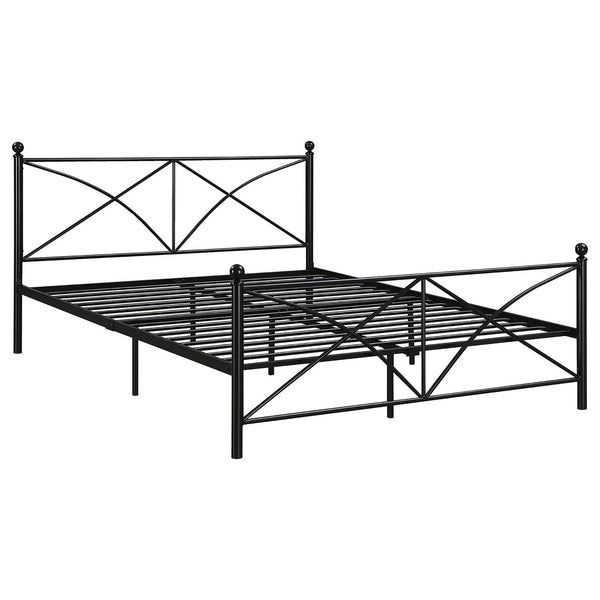 English Elm Black Queen Platform Bed - Stylish Heavy-Gauge Steel Frame With Underbed Storage & Timeless Design B062P153550