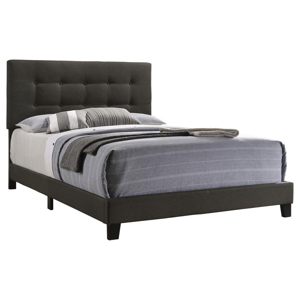 English Elm Charcoal Tufted Queen Panel Bed with Button-Headboard, Luxe Upholstery, Modern Neutral Elegance (97) B062P153532
