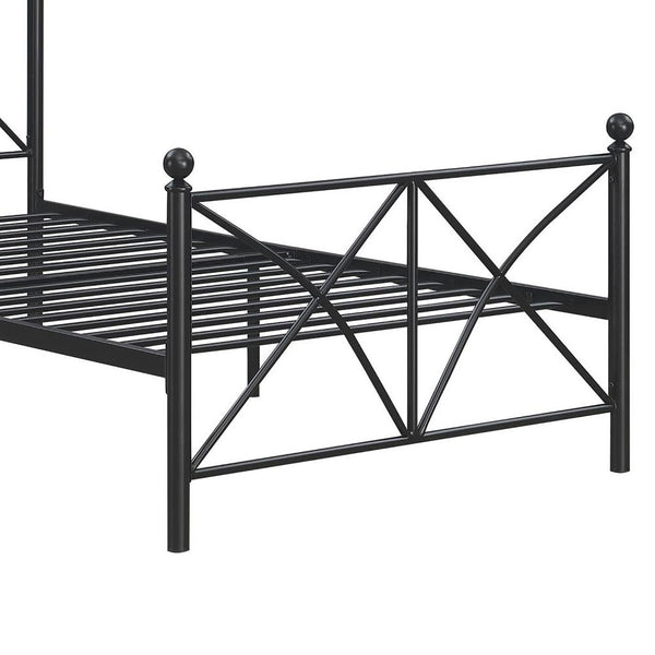 English Elm Black Full Platform Bed with Classic Poster Silhouette, Sturdy Heavy-Gauge Steel, 800 lb Capacity, Underbed Storage Ready B062P153549