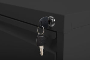 English Elm 4 Drawer Metal Vertical File Cabinet with Lock, Heavy-Duty Steel, Full-Extension Drawers, Anti-Tilt Safety Black T2398P154421