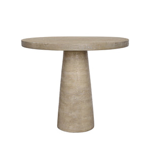 English Elm 36x36x30" Round Pedestal Dining Table Matte Magnesium Build Seats Four Compact Spaces Cream W2078S00005