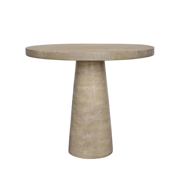 English Elm 36x36x30" Round Pedestal Dining Table Matte Magnesium Build Seats Four Compact Spaces Cream W2078S00005