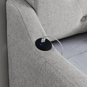 English Elm Twin Size Upholstery Daybed With Erectable Trundle And Usb Charging - Modern, Stylish, Space-Saving Solution W1413S00027-GIGA