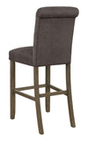 English Elm Grey and Rustic Brown Upholstered Bar Stools (Set Of 2)