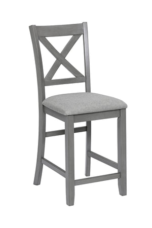 English Elm 5 Piece Dining Table Set - Modern Counter Height Square Table & 4 Upholstered Chairs For Small Spaces W1998S00028