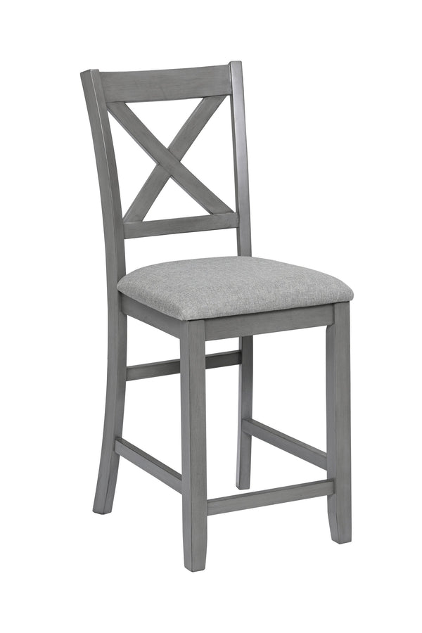 English Elm 5 Piece Dining Table Set - Modern Counter Height Square Table & 4 Upholstered Chairs For Small Spaces W1998S00028