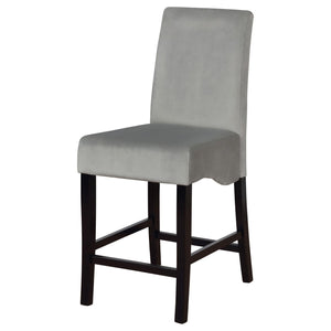 English Elm Dark Dark Grey Upholstered Counter Stools Set of 2 – Contemporary Curved Back Velvet Seats, Black Frame, 41.75" tall B062P153508