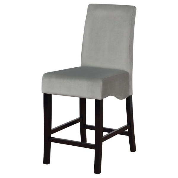 English Elm Dark Dark Grey Upholstered Counter Stools Set of 2 – Contemporary Curved Back Velvet Seats, Black Frame, 41.75" tall B062P153508